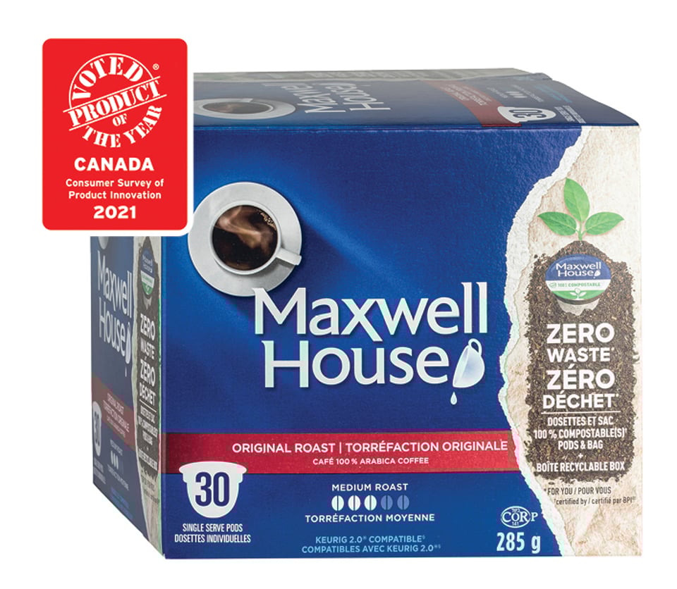 Maxwell House zero waste single-serve coffee pods | Canadian Grocer